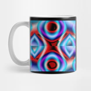 Red, Blue and Black Multishape Fractal Design Mug